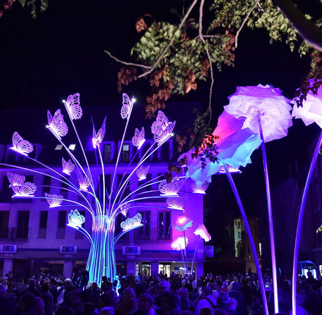 Installation « Arbre à papillons et pivoines », de Tilt, place Marceau – Ville de Chartres