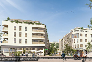 Perspective du programme immobilier Le parvis des lumières au pôle gare