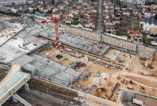 Vue drone du chantier du parking