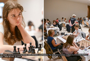 Portrait de Manon Schippké, vice-championne du monde U18F d’échecs, lors d'un tournoi à Autricum - Hôtel de Ville, en 2022.