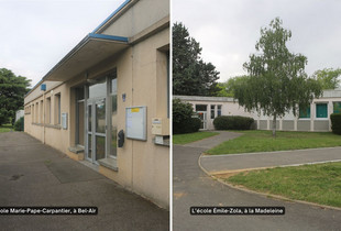 L’école Marie-Pape-Carpantier, à Bel-Air, et l’école Émile-Zola, à la Madeleine