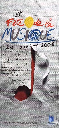 Flyer de la Fête de la musique 2001 – Ville de Chartres