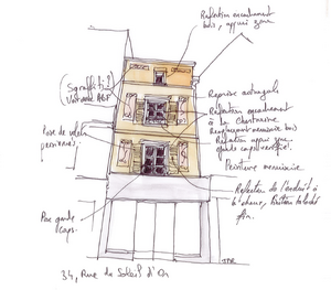 Opération Façades - Croquis de JM Reymman - Ville de Chartres