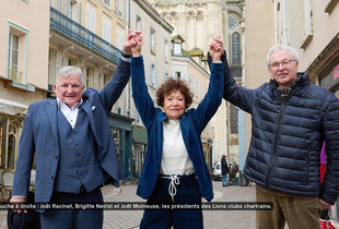 Portrait des pr&eacute;sidents des 3 Lions Clubs de Chartres qui organisent une action contre le cancer au mois de mars.