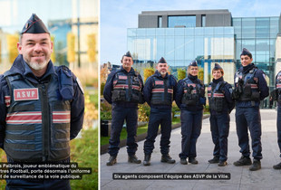 Portrait de Nicolas Palbrois et les six agents qui composent l'&eacute;quipe des ASVP de la Ville.