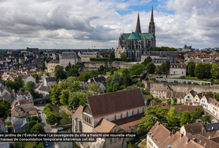 vue aérienne du cœur de ville de Chartres