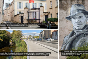 Visuels des lieux ayant chang&eacute; de nomination en l'honneur des personnages qui ont marqu&eacute; l'histoire de Chartres.
