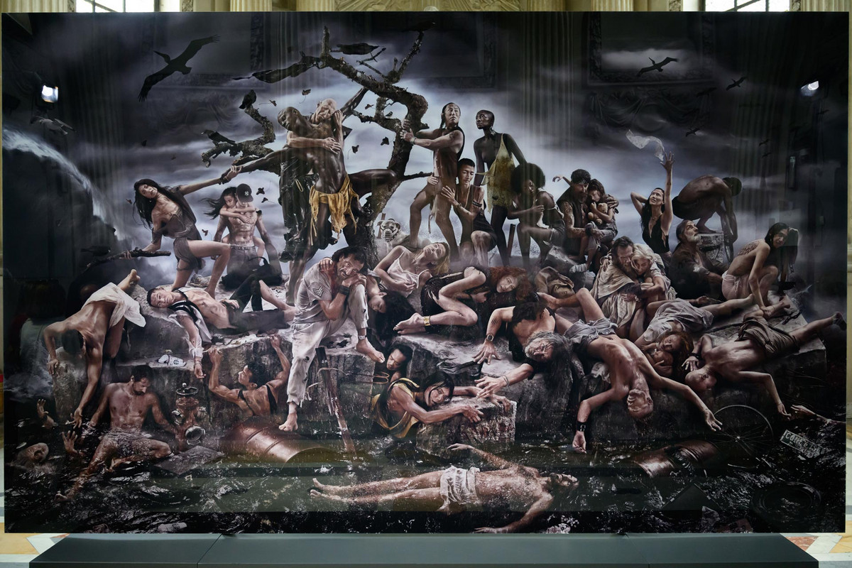 Gérard Rancinan - Le Déluge, 235 x 390 cm 1/1. Tirage contrecollé sur plexiglas, encadrement en aluminium noir.