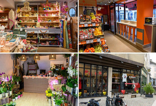 Les nouveaux commerces en centre-ville : Le Petit Souk, Franprix, L'atelier de Justine, et À l'Origine
