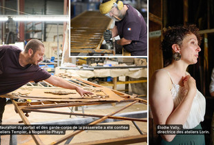 Des travaux de rénovation de structures métalliques des Ateliers Lorin et portrait de Élodie Vally, directrice des ateliers Lorin.