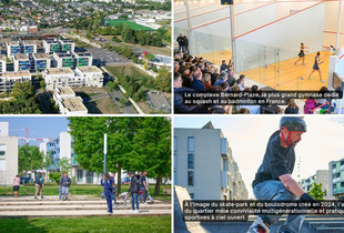 Vues des différents lieux d'activités sportives au quartier des Clos