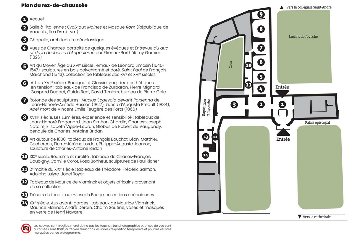 Plan des salles du musée des Beaux-Arts de Chartres