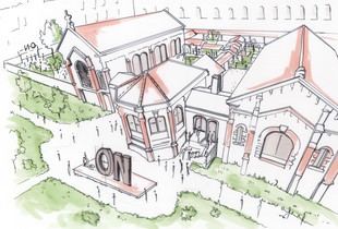 Perspective du projet de salle de musique, le ON