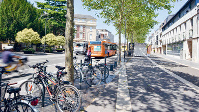 Circulation multi-modale au niveau du boulevard Chasles, à Chartres