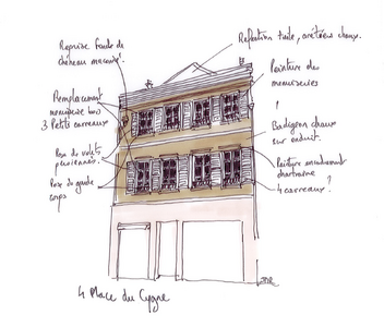 Opération Façades - Croquis de JM Reymman - Ville de Chartres