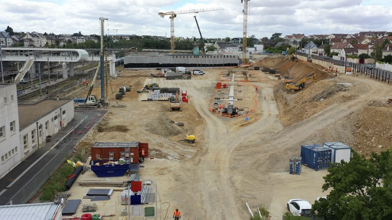 Chantier du futur parking du Pôle Gare de Chartres