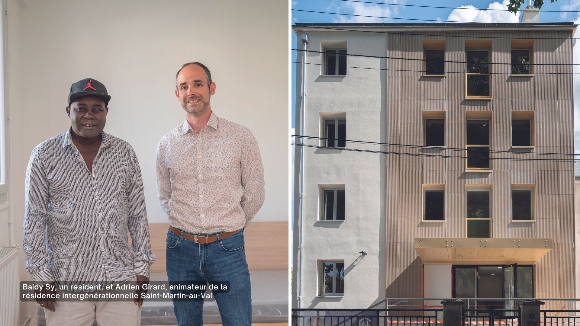 Baidy Sy, un résident, et Adrien Girard, animateur de la résidence intergénérationnelle Saint-Martin-au-Val
