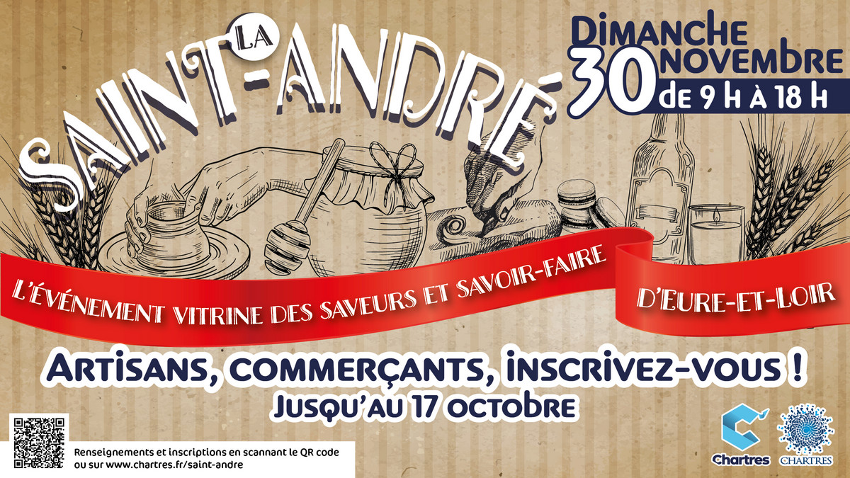 Exposez à la Saint-André 2025 La ville de Chartres recherche des exposants pour la Saint-André.