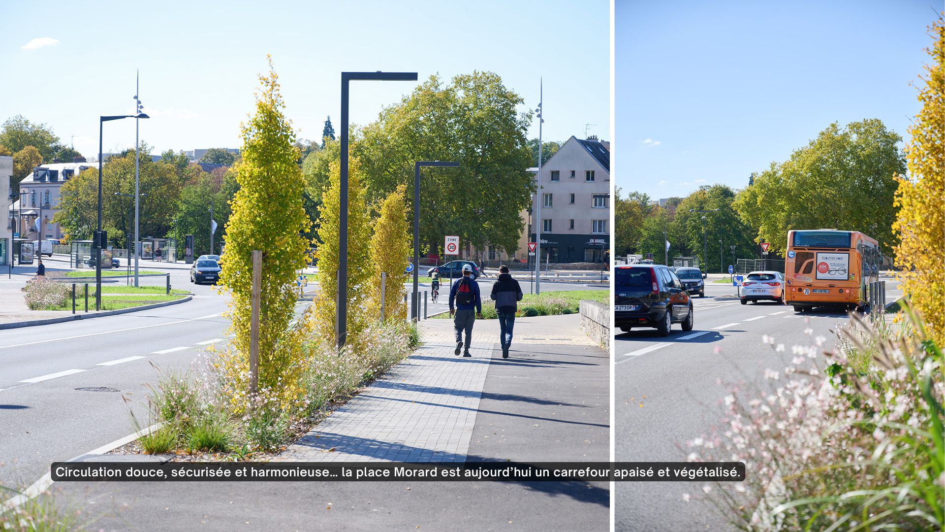La place Morard apaisé et végétalisé.