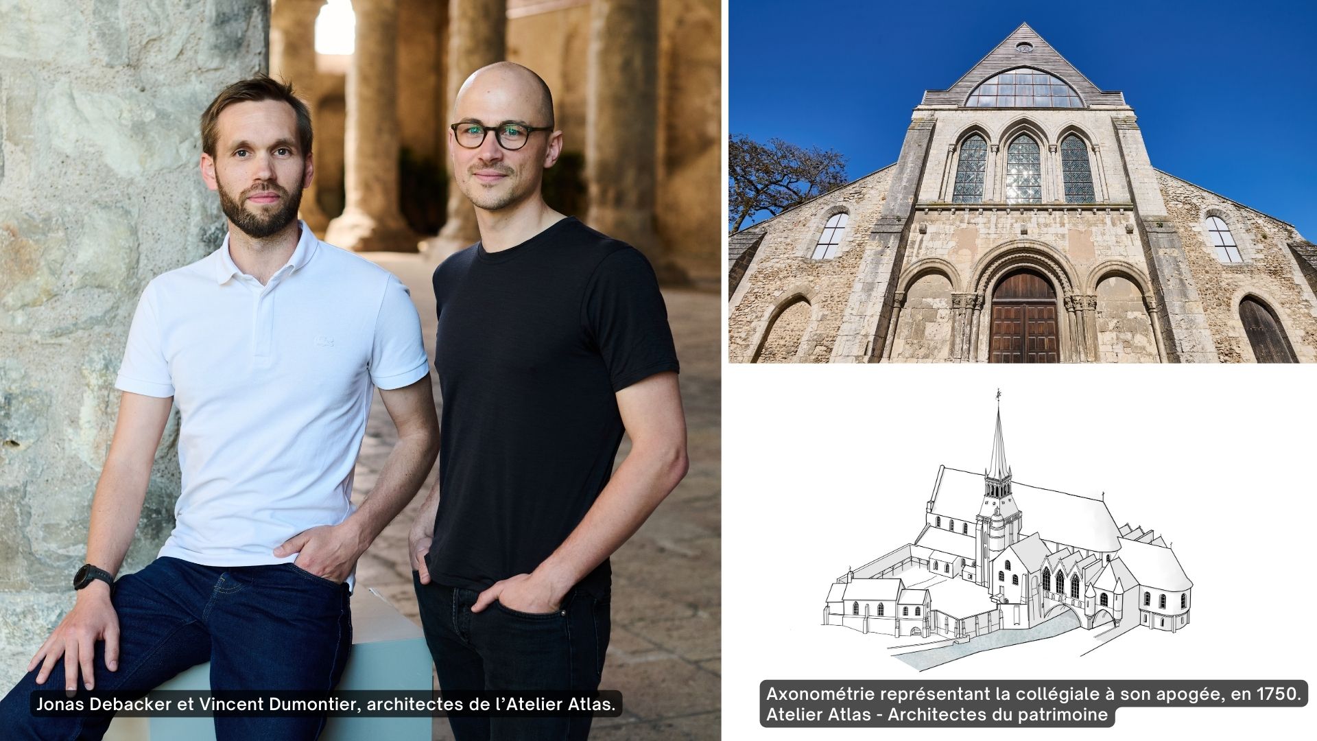 Les architectes de l'Atelier Atlas qui suivent le chantier des vitraux de cla collégiale Saint-André