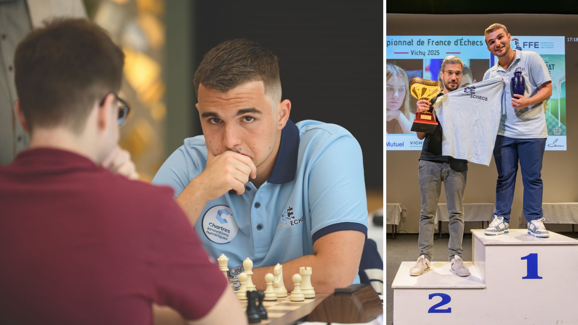 Marc’Andria Maurizzi et Laurent Fressinet, joueurs du C'Chartres Échecs