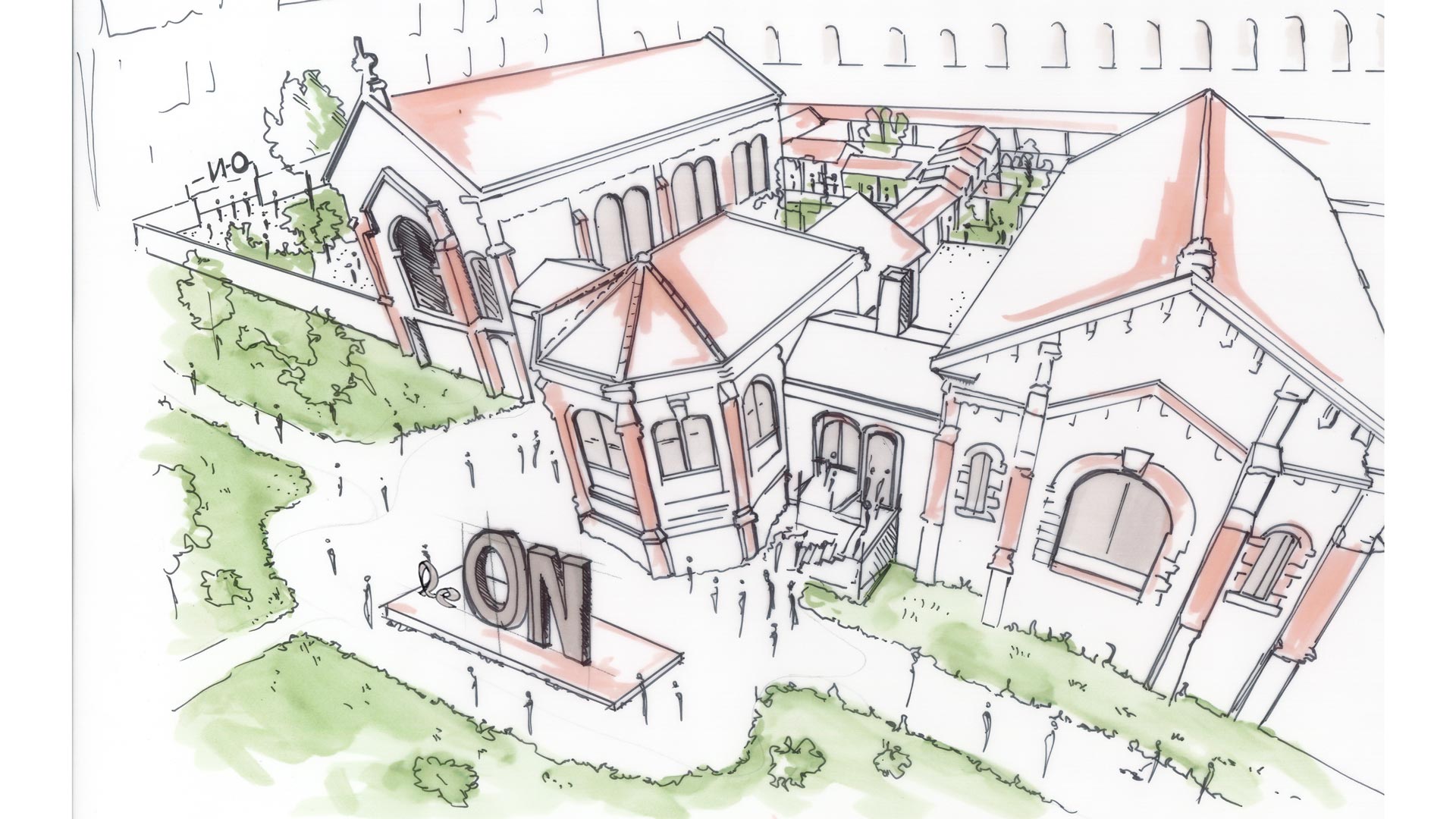 Perspective du projet de salle de musique, le ON