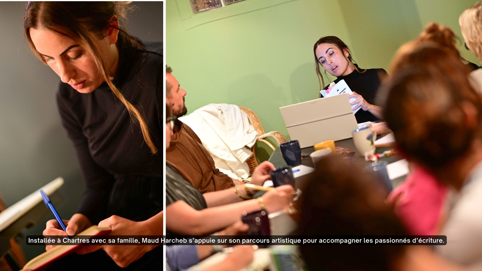 Portrait de Maude Harcheb lors de ses ateliers d'&eacute;criture.