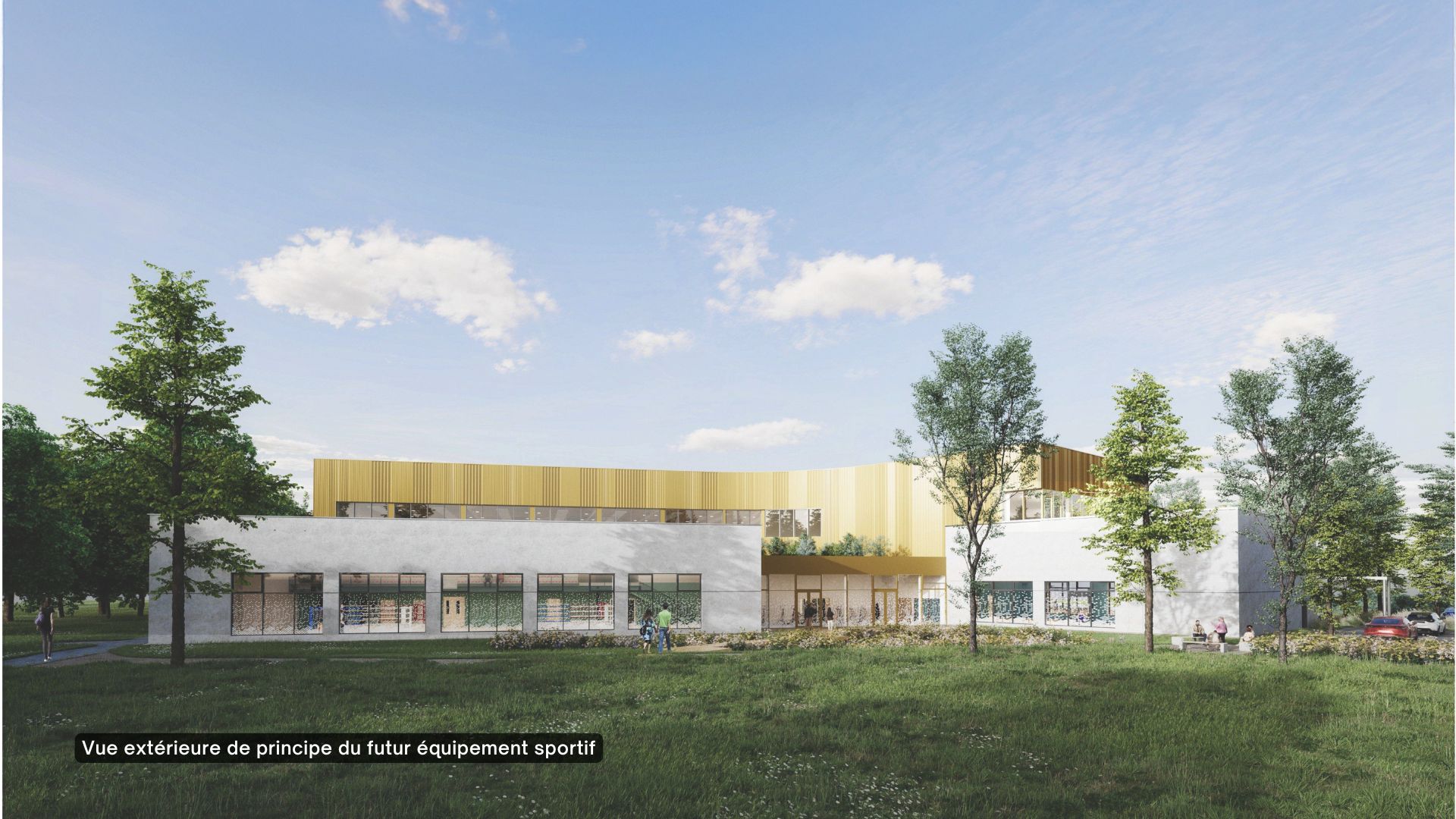 Vue de principe du futur complexe sportif des Clos