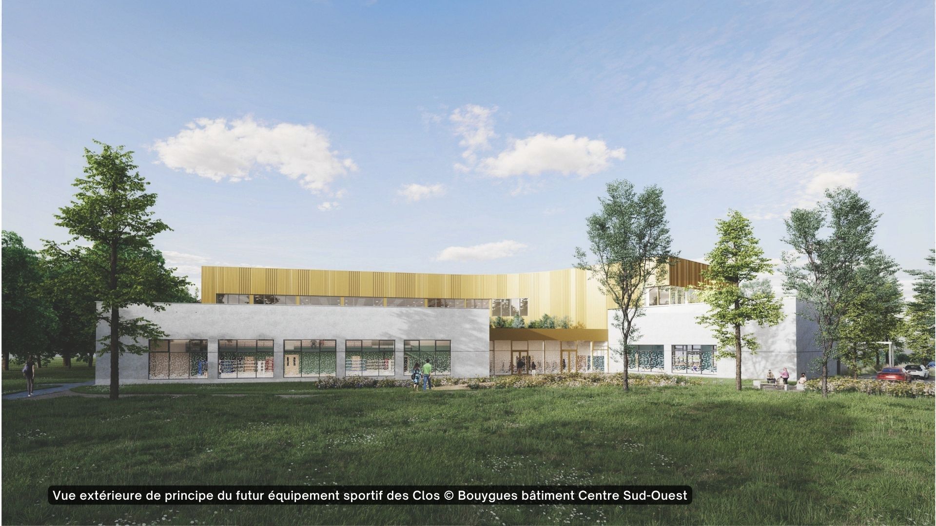 Vue de principe du futur complexe sportif des Clos