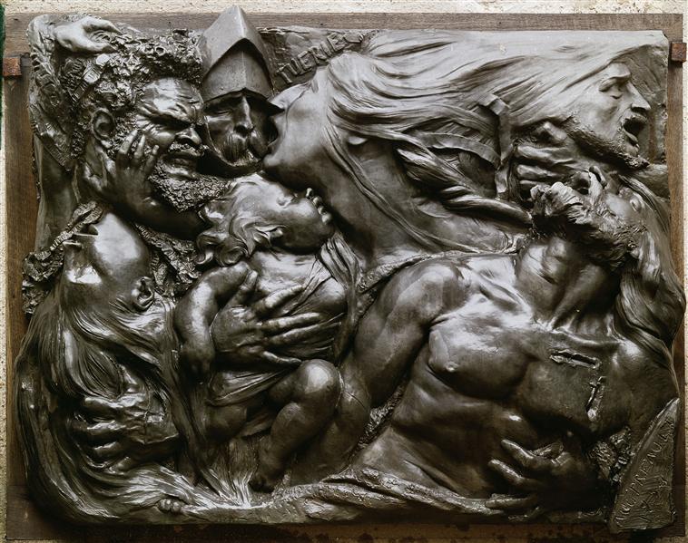 Mus&eacute;e des Beaux-Arts : Tuerie, fragment &eacute;pisodique d&rsquo;un grand bas-relief, d'Auguste Pr&eacute;ault