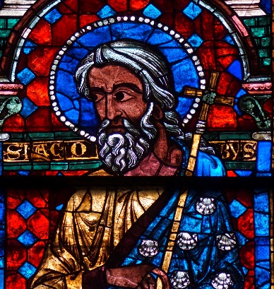 16. Saint Jacques portant la croix de patriarche. Nef – côté sud. Cathédrale de Chartres