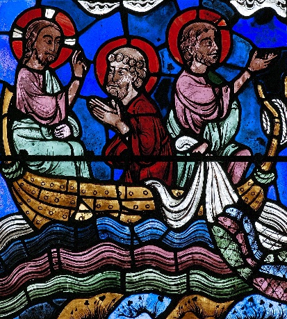 44. Les apôtres péchant au lac de Tibériade. Déambulatoire, position axiale. Cathédrale de Chartres