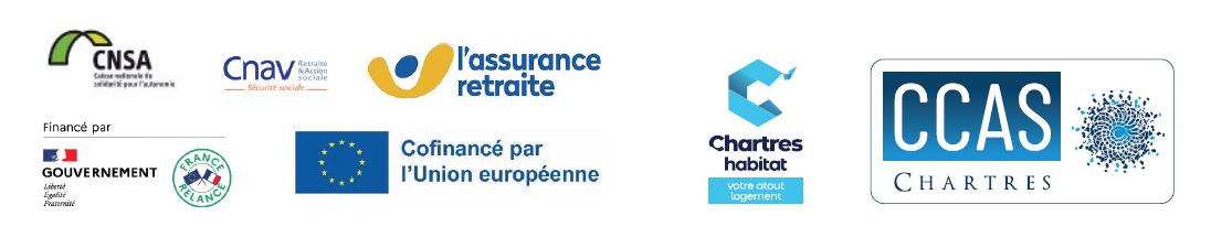 Logos des participants aux travaux de rénovation des résidences autonomie de Chartres