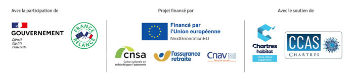 Logos des participants aux travaux de rénovation des résidences autonomie de Chartres