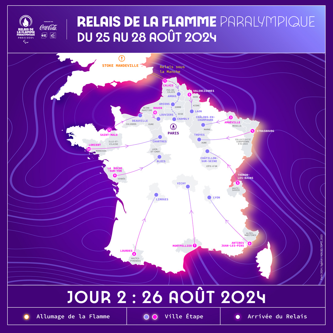 Étape de la Flamme Paralympique à Chartres le 26 août